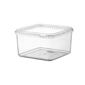 Sealable Injection Molding Containers 2000cc PP Transparent 195 x 195 x 113mm -Horecavoordeel.com-