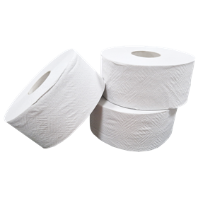 Toiletpapier Mini Jumbo Recycled Tissue 2 laags 180 meter  Verpakking 12 rollen -Horecavoordeel.com-