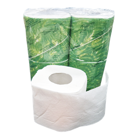 Toiletpapier met Banderol EU Ecolabel 100% Cellulose 2 laags 180 vel Verpakking 24 x 4 rollen