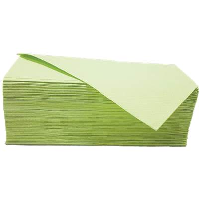 Handdoeken Z Gevouwen 100% Cellulose Groen 2 laags 23 x 25 cm Verpakking 20 x 160 doeken