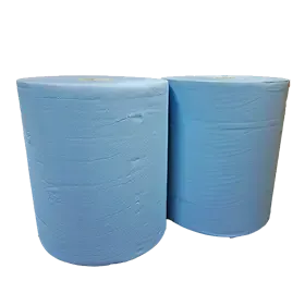 Industriepapier / Uierpapier Verlijmd Mixed Cellulose Blauw 2 laags 37 cm Verpakking 2 x 380 meter