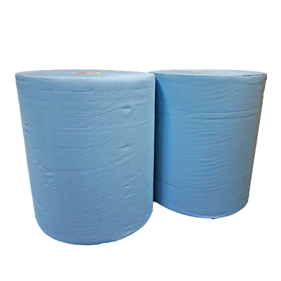 Industriepapier / Uierpapier Verlijmd Mixed Cellulose Blauw 2 laags 37 cm Verpakking 2 x 380 meter -Horecavoordeel.com-