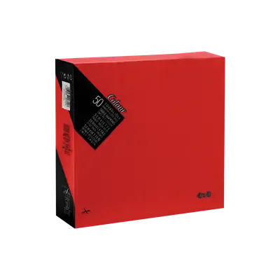 Servetten 1/4 Vouw EU Ecolabel 100% Cellulose Rood 2 laags 40 x 40 cm Verpakking 24 x 50 servetten