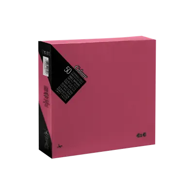 Servetten 1/4 Vouw EU Ecolabel 100% Cellulose Bordeaux 2 laags 40 x 40 cm Verpakking 24 x 50 servetten