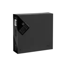 Servetten 1/4 Vouw EU Ecolabel 100% Cellulose Zwart 2 laags 40 x 40 cm Verpakking 24 x 50 servetten