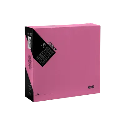 Servetten 1/4 Vouw EU Ecolabel 100% Cellulose Roze 2 laags 40 x 40 cm Verpakking 24 x 50 servetten
