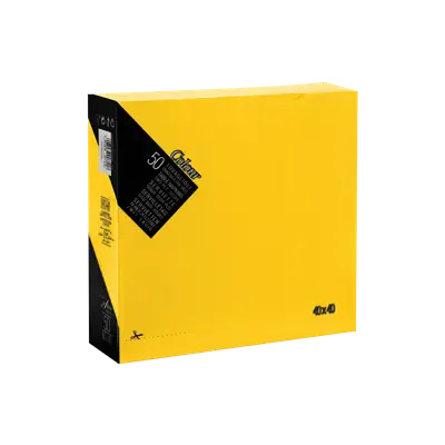 Servetten 1/4 Vouw EU Ecolabel 100% Cellulose Geel 2 laags 40 x 40 cm Verpakking 24 x 50 servetten