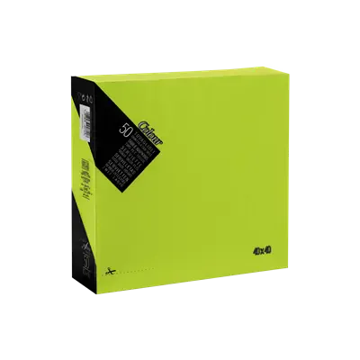 Servetten 1/4 Vouw EU Ecolabel 100% Cellulose Lime Groen 2 laags 40 x 40 cm Verpakking 24 x 50 servetten