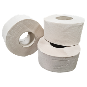 Mini Jumbo Toiletpapier EU Ecolabel 100% Recycled Papier 2 laags Verpakking 12 x 130 meter -Horecavoordeel.com-