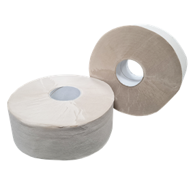 Maxi Jumbo Toiletpapier EU Ecolabel 100% Recycled Papier 2 laags Verpakking 6 x 250 meter  -Horecavoordeel.com-