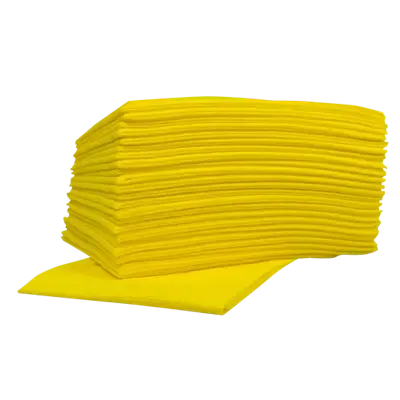 HACCP Food Sopdoek M Vouw Geel 1 laags 45 x 50 cm Verpakking 10 x 25 doeken