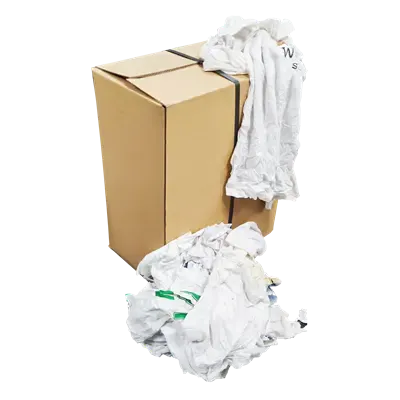 Poetsdoeken Wit met Gekleurd Randje 2de Kwaliteit Wit WTR Verpakking 10 kilo in persdoos 