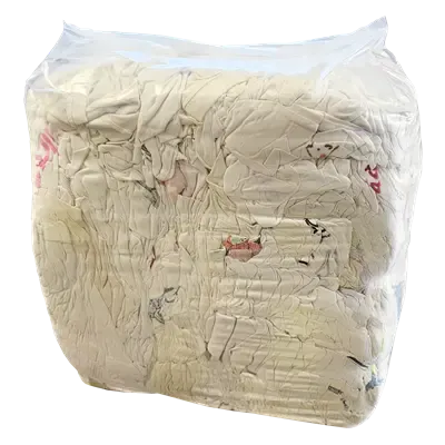 Poetsdoeken Wit met Gekleurd Randje 2de Kwaliteit Wit WTR Verpakking 10 kilo in folie 