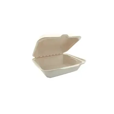 Menu Box Sugarcane with Hinge Lid 1 comptartement IP9 185x155x75mm