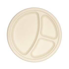 Borden Rond 3-vaks Suikerriet Beige Ø 26cm -Horecavoordeel.com-