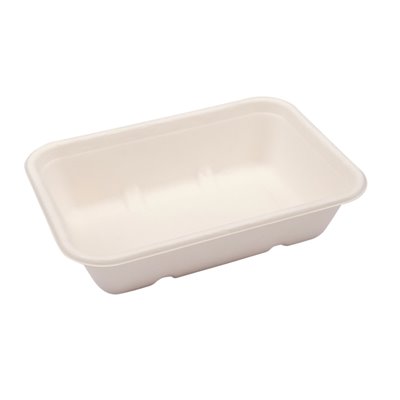 Maaltijdbakken 500 ml Suikerriet Beige 18 x 12,5 x 4,5cm -Horecavoordeel.com-