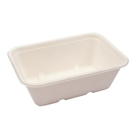 Meal containers 750 ml Sugar cane Beige 18 x 12.5 x 6.4 cm -Horecavoordeel.com-