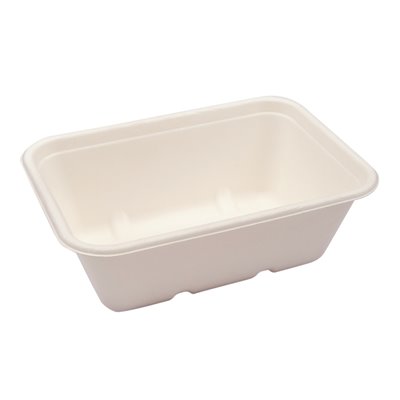 Meal containers 750 ml Sugar cane Beige 18 x 12.5 x 6.4 cm -Horecavoordeel.com-