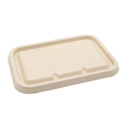 Deksels voor Maaltijdbakken Suikerriet Beige 18,2 x 13,1cm -Horecavoordeel.com-