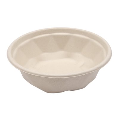 Salad containers 500 ml Sugar cane Beige Ø 16 x 4.8 cm -Horecavoordeel.com-