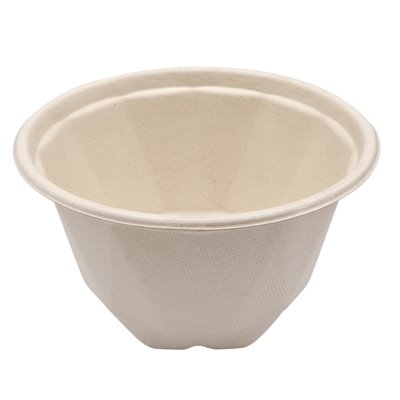 Salad containers 1000 ml Sugarcane Beige Ø 16 x 9cm -Horecavoordeel.com-