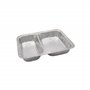 Aluminum Containers Rectangle 2 compartments 805ml 23.3 x 18.4 x 3cm