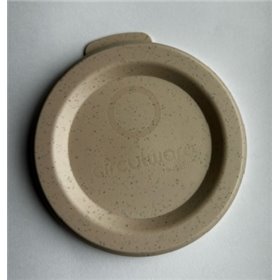 Lids for reusable cups Circulcup flat without ring, PP Ø 8 cm beige graphite "Circulware"