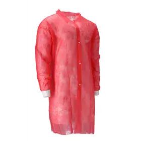 CMT Bezoekersjas PP Non Woven met Drukknopen Rood Maat XXL