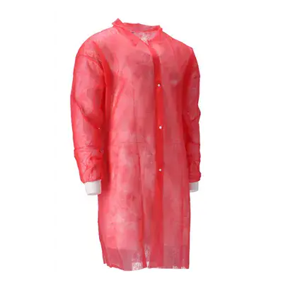 CMT Bezoekersjas PP Non Woven met Drukknopen Rood Maat XXL