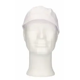 CMT Peaked Cap and Hair Catcher Polyester Cotton Crown White Size XL