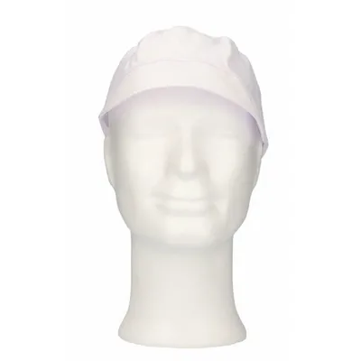 CMT Pet met Klep en Haaropvang Polyester Katoen Kroon Wit Maat XL