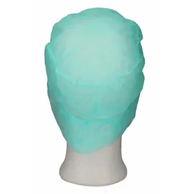 CMT Cap With Peak - Snood Cap PP Non Woven Green