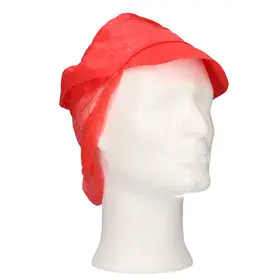 CMT Cap With Flap - Snood Cap PP Non Woven Red