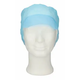 CMT Cap With Peak - Snood Cap PP Non Woven Blue
