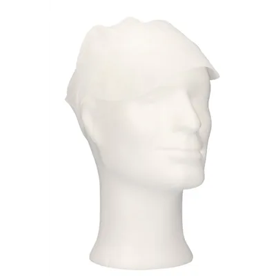 CMT Cap With Peak - Peak Cap PP Non Woven White