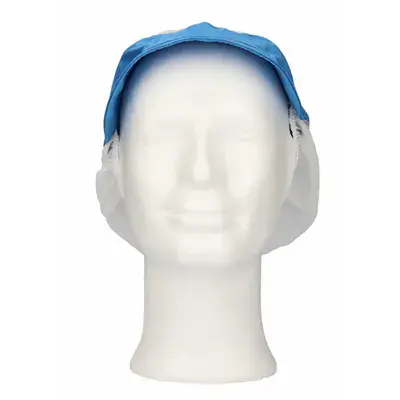 CMT Peaked Cap and Hair Catcher Polyester Cotton Light Blue Size XL