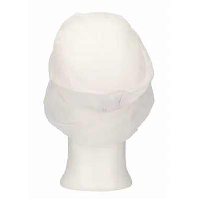CMT Peaked Cap and Hair Catcher Polyester Cotton White Size L