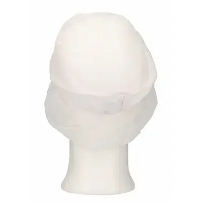 CMT Peaked Cap and Hair Catcher Polyester Cotton White Size L