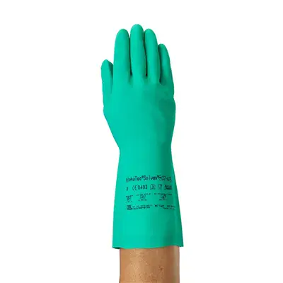Ansell AlphaTec 37-675 Chemische Handschoenen - Nitril & Flockvoering met Grip, Maat 8