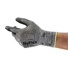 Ansell HyFlex 11-801 Werkhandschoen Grijs/Zwart – Ademend & Precisie Grip, Maat 9