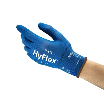 Ansell HyFlex 11-818 Ultralichte Montagehandschoen Nitril Schuim Blauw - Maat 8