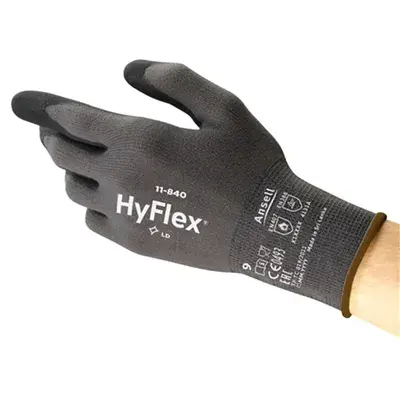 Ansell HyFlex 11-840 Allround Werkhandschoen Nitril Schuim Zwart/Grijs - Maat 10