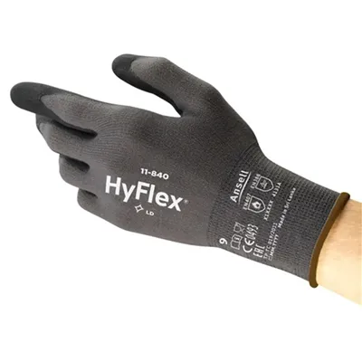 Ansell HyFlex 11-840 Allround Werkhandschoen Nitril Schuim Zwart/Grijs - Maat 9