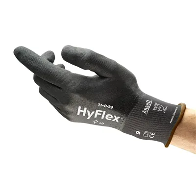 Ansell HyFlex Grip Werkhandschoen Zwart – FORTIX® & 360° Ademend, Maat 10
