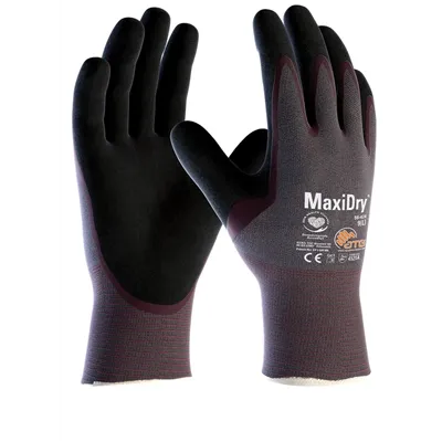 ATG MaxiDry 56-424 Werkhandschoenen Paars - Oliebestendig & Antislip Grip, Maat 10