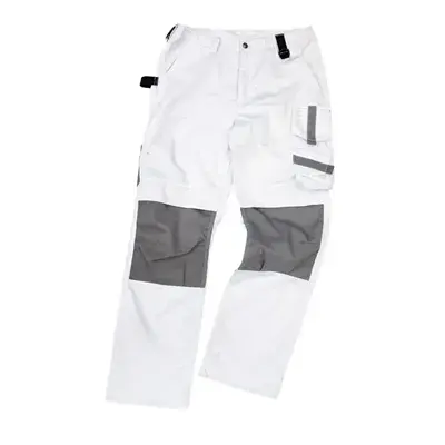 Excess Werkbroek Champ 592 Wit/Grijs – Cordura Kniezakken & Verlengbare Pijpen, Maat 44