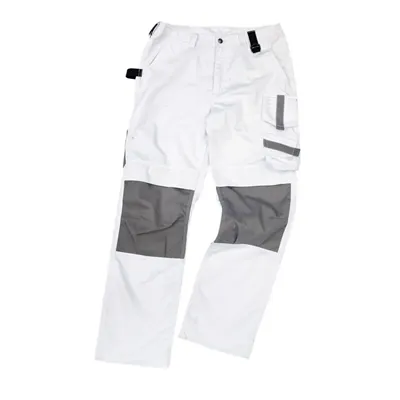 Excess Werkbroek Champ 592 Wit/Grijs – Cordura Kniezakken & Verlengbare Pijpen, Maat 56