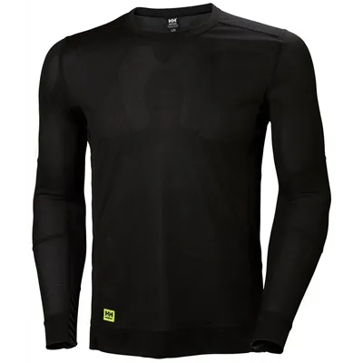 Helly Hansen Lifa Crewneck 75105 Zwart - Vochtregulerend & Naadloos Comfort - Maat L