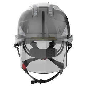 JSP AMH270 Industriële Klimhelm Wit-Smoke - Geïntegreerde Oogbescherming & Draaiknop