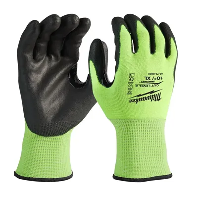Milwaukee 8131 Hi-Vis Snijvaste Werkhandschoenen Cut 3 - Reflecterend, Dun & Touchscreen Compatibel - Maat 10